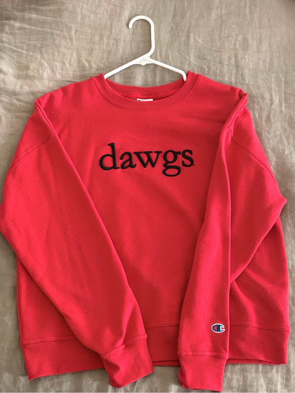 Champion Red 'dawgs' Crewneck Sweatshirt